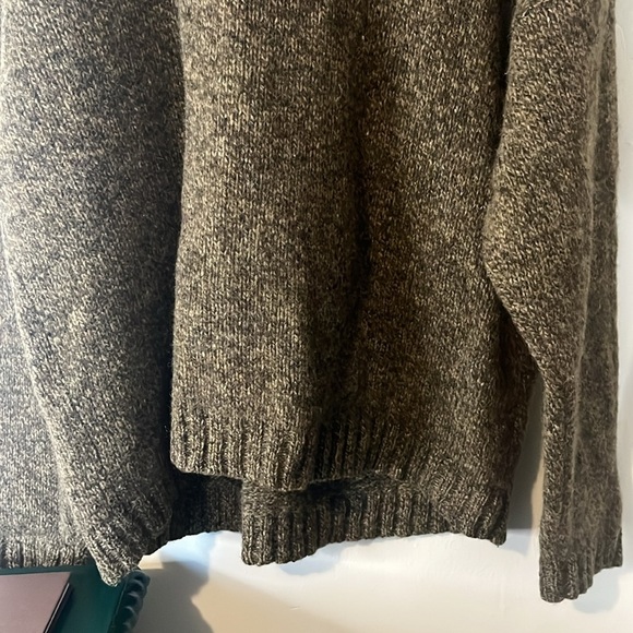 Vintage Abercrombie & Fitch 100% Shetland Wool Green Funnel Neck Sweater Sz L - Picture 3 of 8